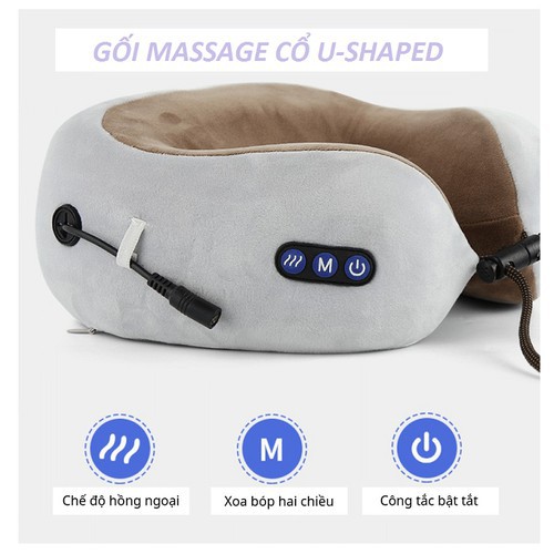 GỐI MASSAGE-ĐAI MASSAGE CỔ VAI GÁY NHẬT BẢN 1 Nút+3 NÚT ĐẦY ĐỦ CHẾ ĐỘ, LƯU THÔNG MÁU, THƯ DÃN