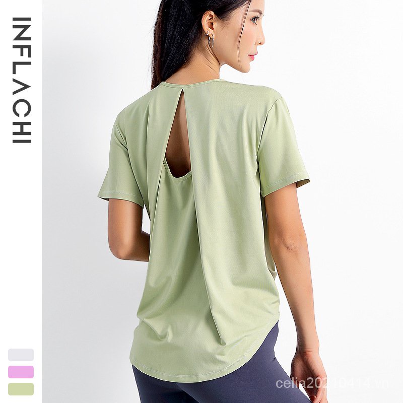 Áo Thun Thể Thao Tay Ngắn Dáng Rộng Nhanh Khô Quyến Rũ Cho Nữ