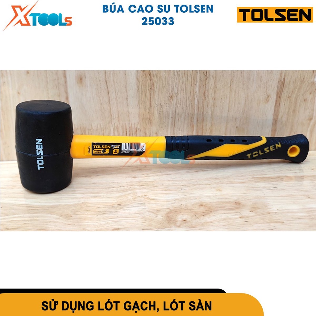 Búa cao su cán nhựa TOLSEN 220g-650g búa có đầu làm từ cao su chịu lực tốt, giảm chấn, ốp lát gạch [CHÍNH HÃNG][XTOOLS]