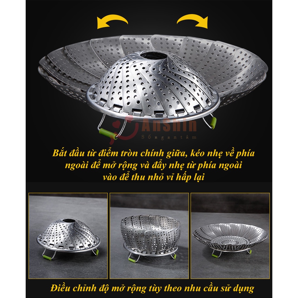Vỉ hấp đồ ăn đa năng Inox cao cấp, Vỉ hấp, đồ xôi inox đa năng tiện lợi