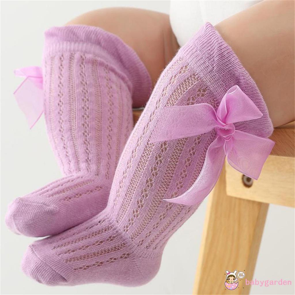 Đôi Vớ Dài Thoáng Khí Đính Nơ Dễ Thương Dành Cho Bé Gái