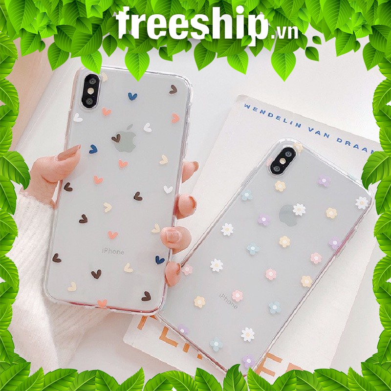 Ốp trong suốt in hình hoa nhỉ ốp lưng iphone bảo vệ cho 11/11Pro/11pro Max X XR XS XS MAX /6 7 8 Plus SE t05