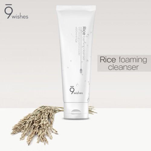 [Mã FMCGM50 - 8% đơn 250K] Sữa Rửa Mặt Dưỡng Sáng Da, Làm Sạch Sâu 9 Wishes Rice Foaming Cleanser 120ml