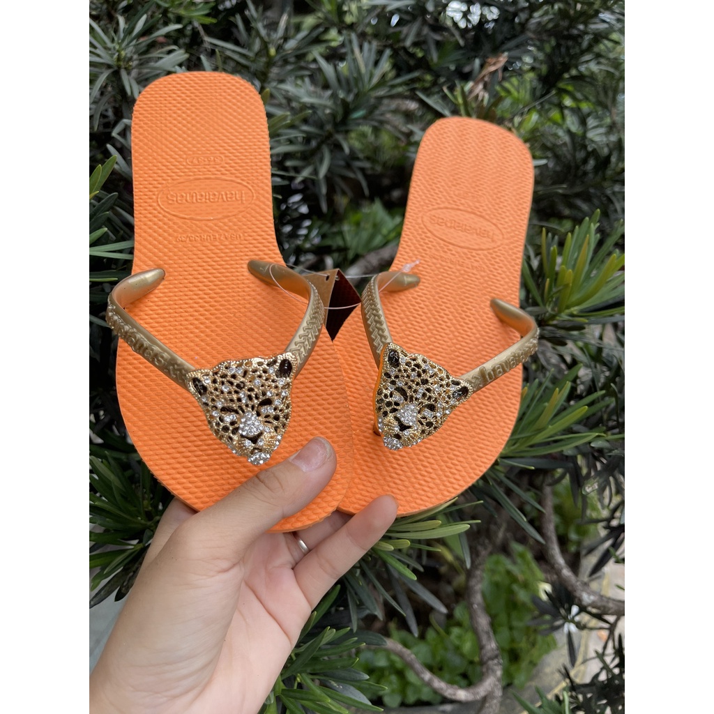 Dép havaianas quai ngắn chram beo màu cam