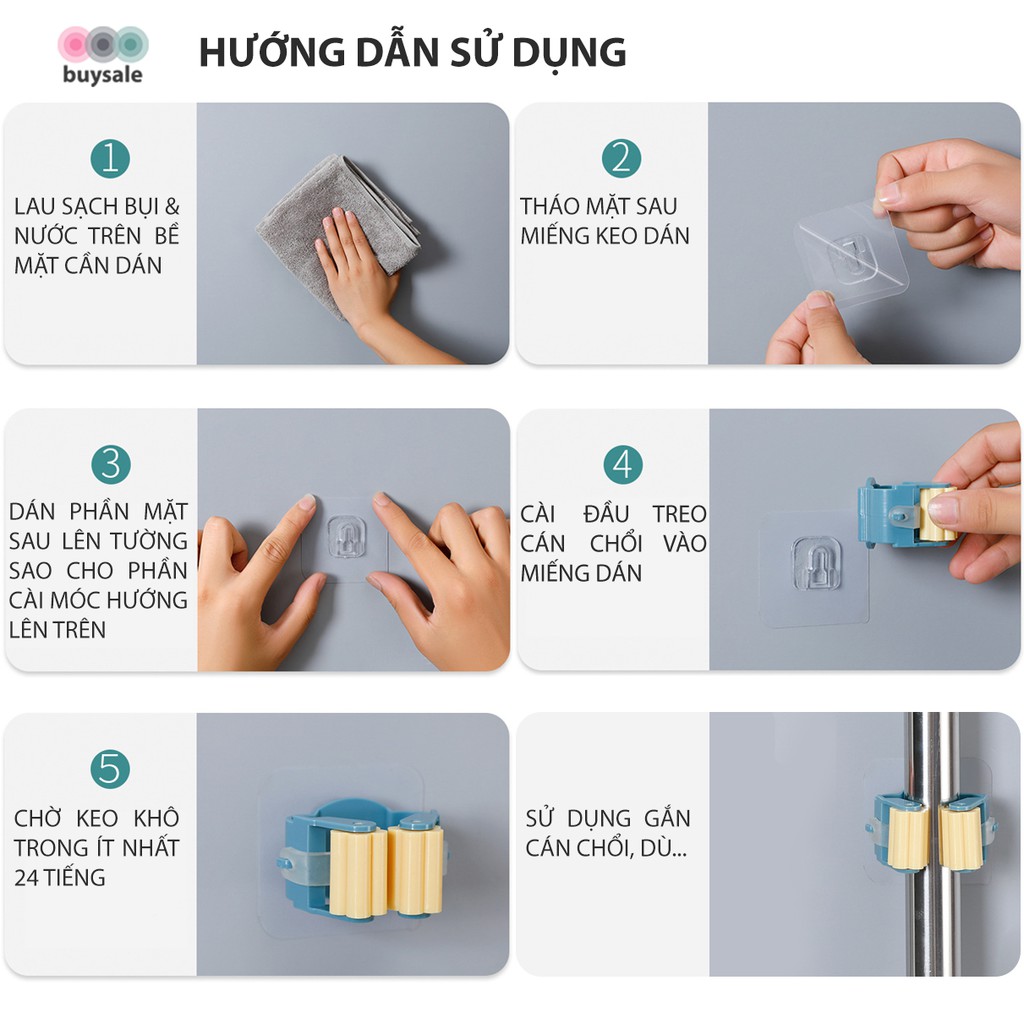 Móc dán tường treo cây lau nhà, cán chổi, cán dù - buysale - BSPK139