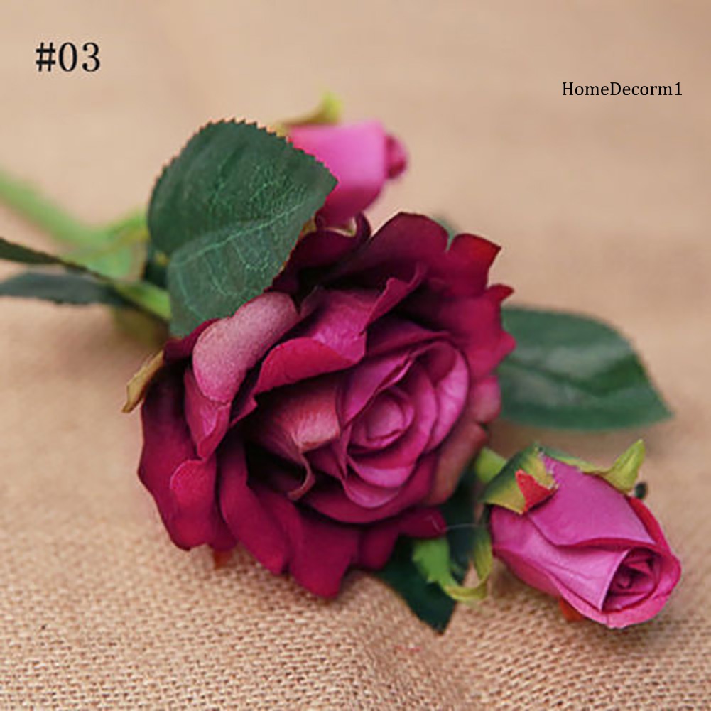 1 Nhánh Hoa Hồng Giả Bằng Vải Trang Trí Nhà Cửa / Văn Phòng