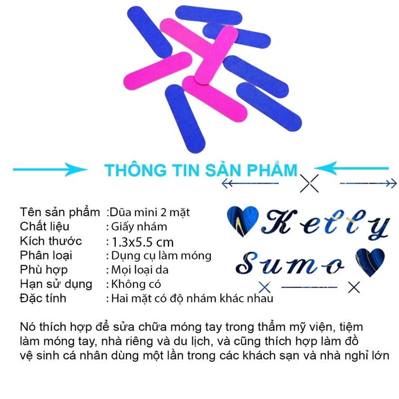Combo 10 Dũa móng tay mini siêu tiện dụng