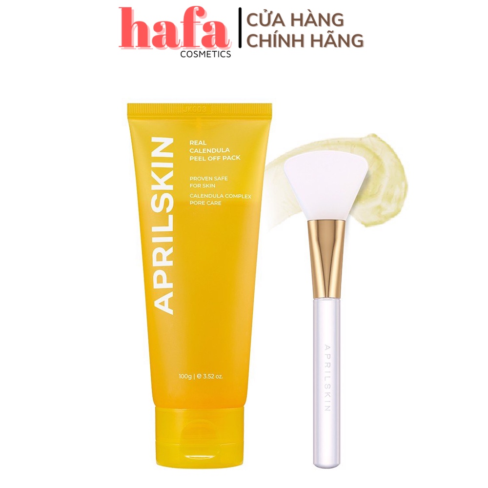 Mặt nạ lột tẩy da chết Aprilskin Calendula Peel Off Pack 100g và Cọ Real Jelly Brush