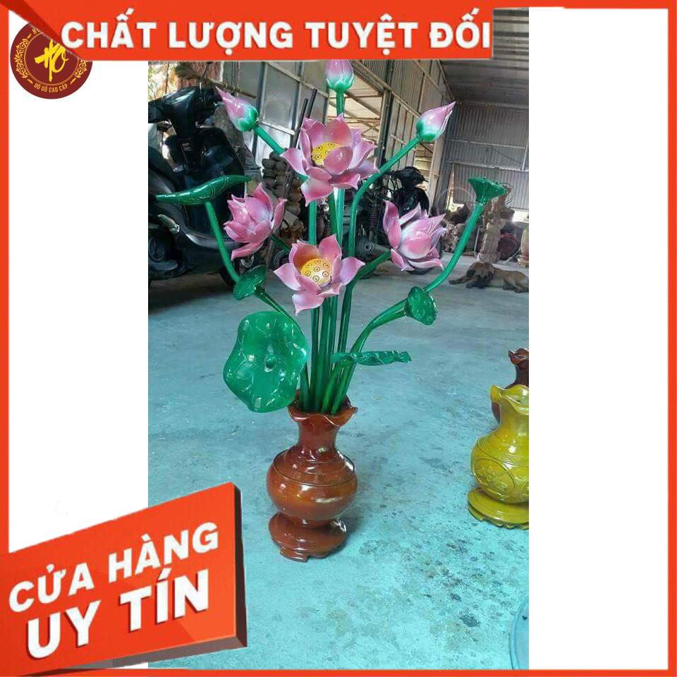 [ HÀNG ĐỤC TAY ] BÌNH HOA SEN GỖ MÍT