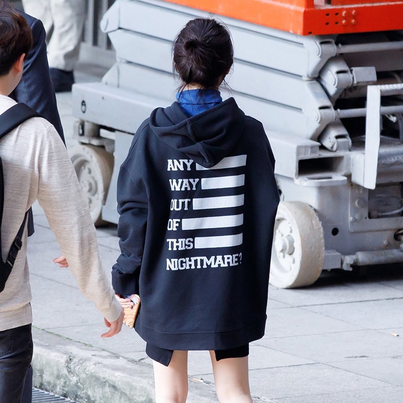 ÁO HOODIE NỈ DA CÁ IN CHỮ GIÔNG IU + ẢNH THẬT