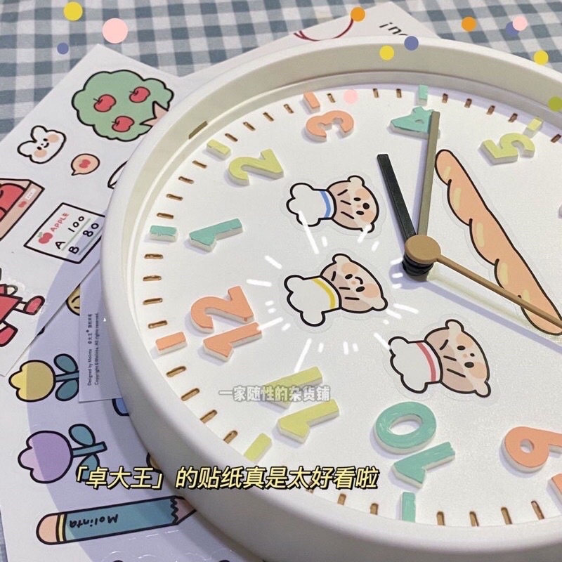 Đồng hồ treo tường DIY tô màu sáng tạo đáng yêu