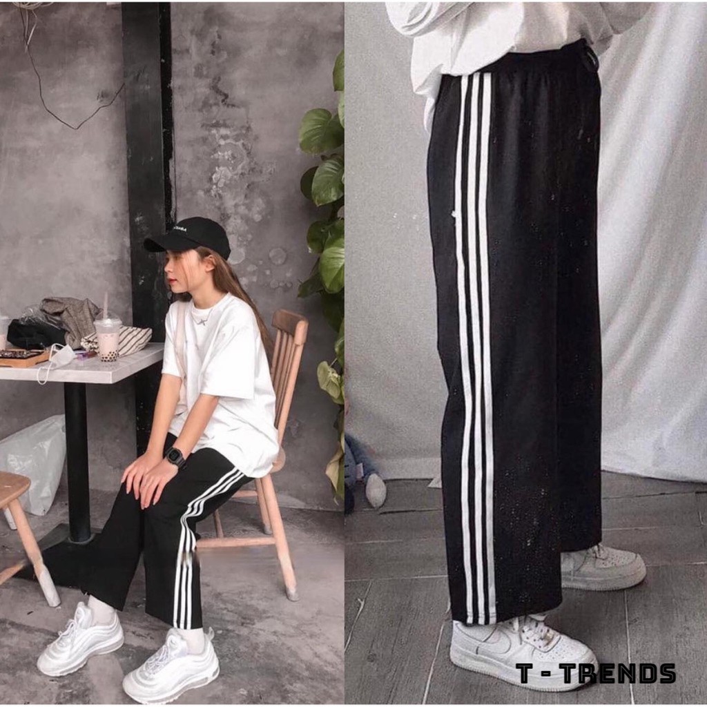 Quần 3 sọc cullotes ⚡tặngquà⚡ ống rộng Unisex siêu hot