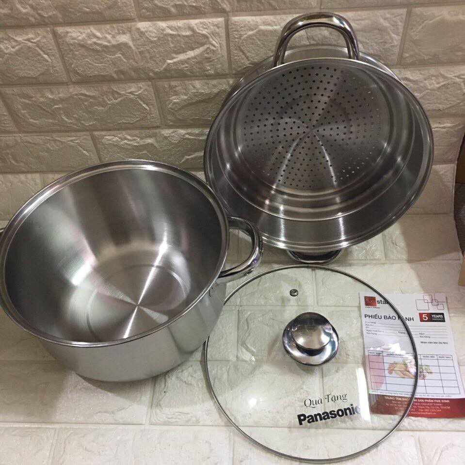 Bộ nồi xửng inox fivestar 24cm 1 đáy - hàng khuyến mãi pannasonic