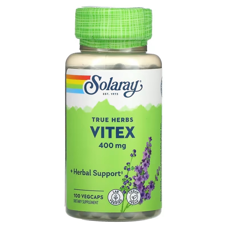 100 Thuần Chay - Viên uống Vitex 400 mg điều hòa kinh nguyệt, cân bằng nội tiết tố nữ hãng Solaray