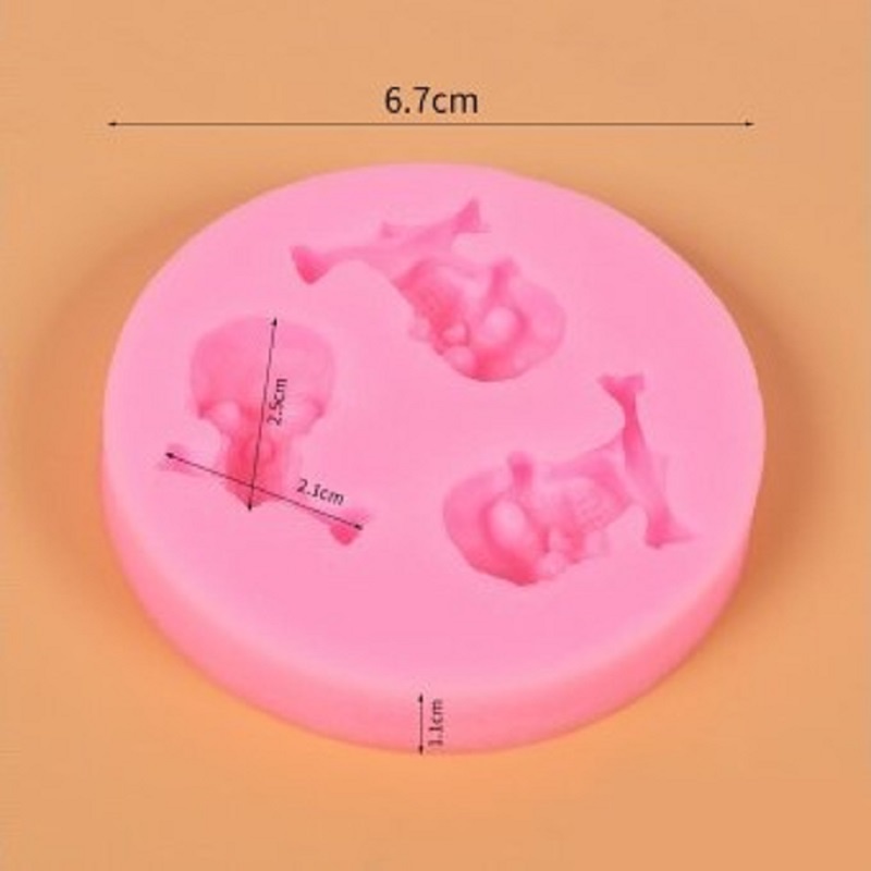 Khuôn Silicone Làm Bánh/Kẹo/Sô Cô La Hình Đầu Lâu 3D DIY