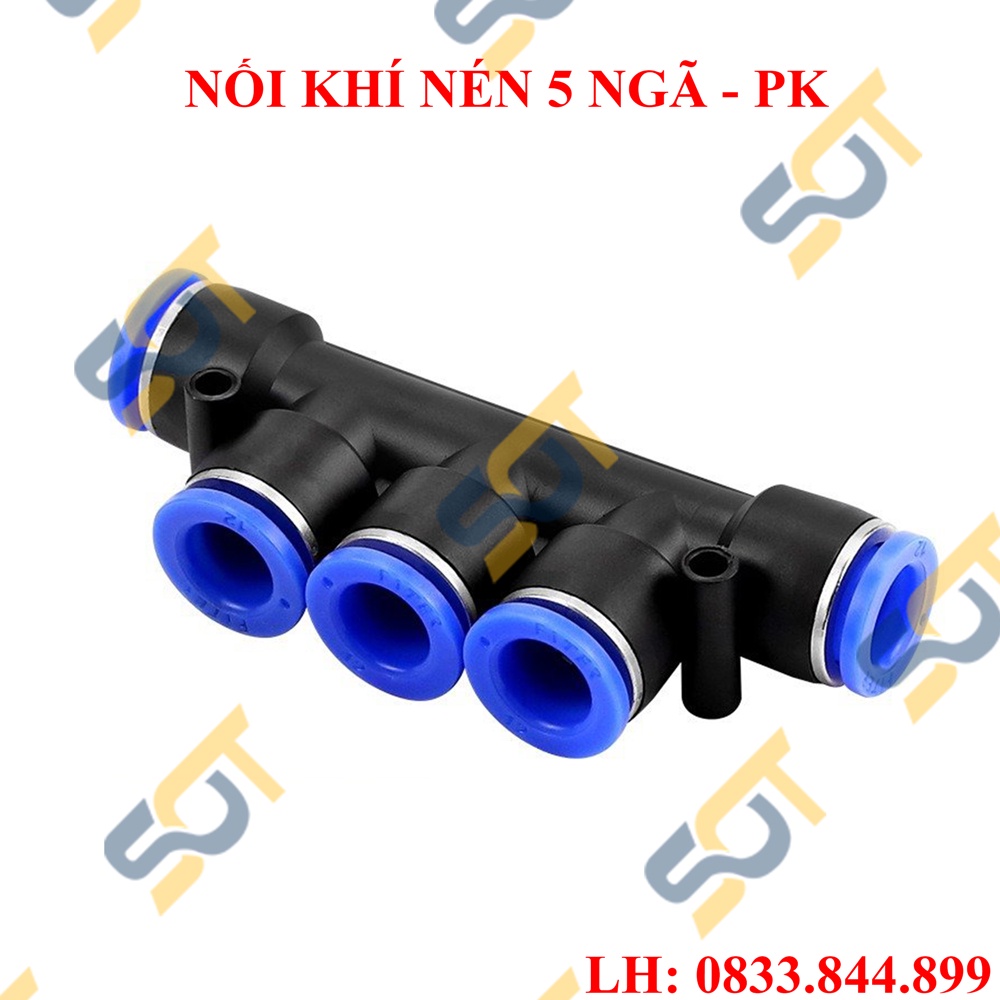 Đầu nối nhanh khí nén 5 ngả PK lắp đặt nối nhanh khí nén
