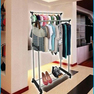 Giàn phơi đồ inox 2 tầng có bánh xe