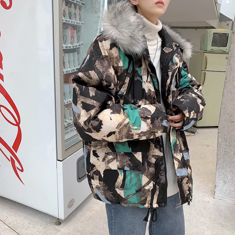 Áo phao nam mũ lông mùa đông họa tiết độc lạ mẫu mới