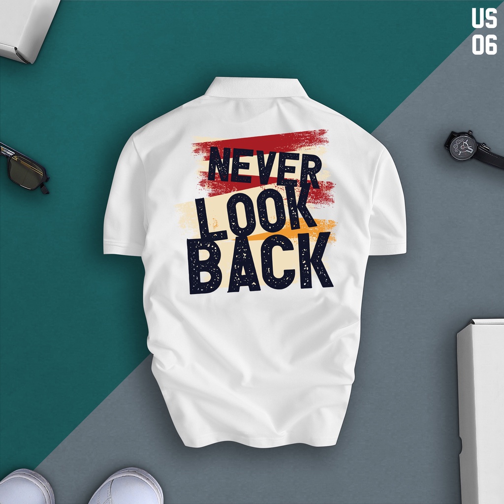 Áo Polo NEVER LOOK BACK nam nữ cổ bẻ vải xịn Unisex, trẻ trung, thanh lịch - US06
