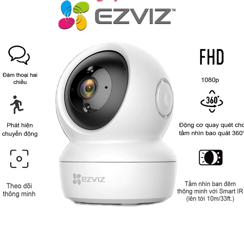 Camera Wifi Không Dây Giám Sát Gia Đình Ezviz CV246 C6N Full HD 1080P 2MP- Xoay 360-Đàm Thoại Loa 2 Chiều-4587