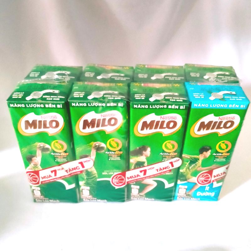 Lốc 8 hộp sữa Milo lúa mạch 180ml