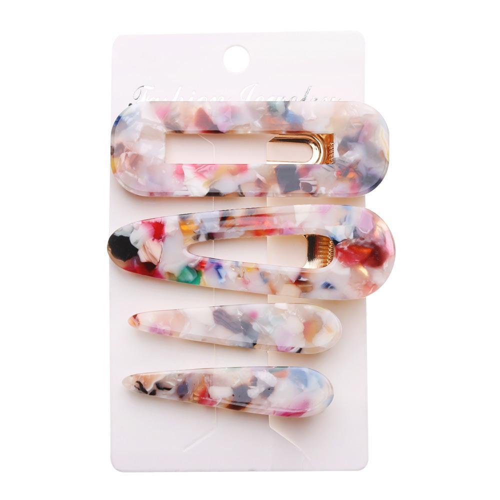 Set 4 Kẹp Tóc Hình Chữ Nhật Rỗng Thời Trang Cho Nữ