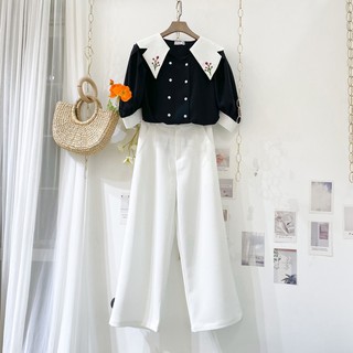 Áo sơ Mi thêu hoa thủ công ulzzang (Ảnh thật 100%)