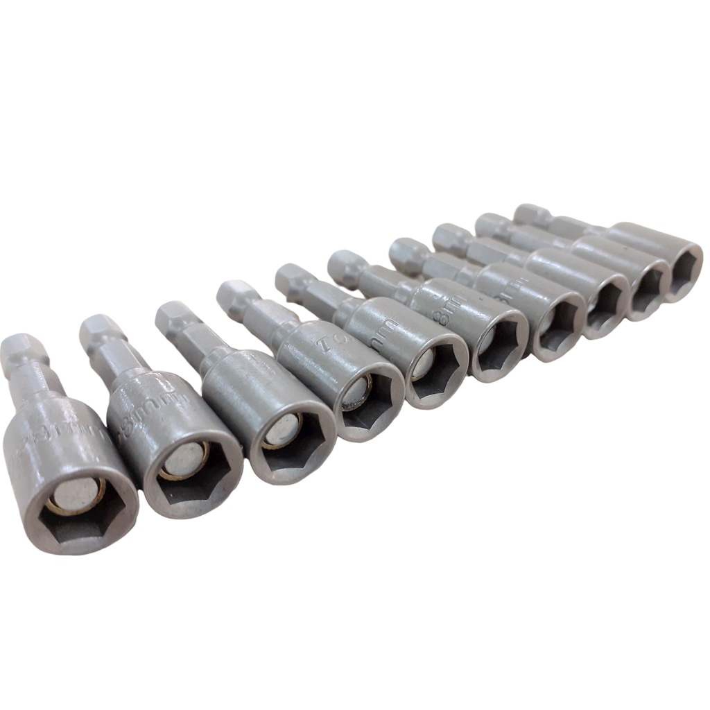 [HCM] Đầu bắn tôn 8mm TOP tiêu chuẩn Germany, có nam châm, gồm 10 đầu bắn tôn