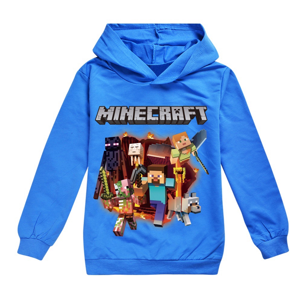 Áo Hoodie Tay Dài In Họa Tiết Game Minecraft Độc Đáo Cho Bé Từ 4-15 Tuổi