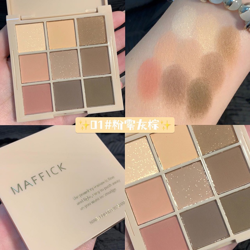 Bảng Phấn Mắt MAFFICK 9 Màu Lấp Lánh Nhung Mịn Dễ Sử Dụng | BigBuy360 - bigbuy360.vn