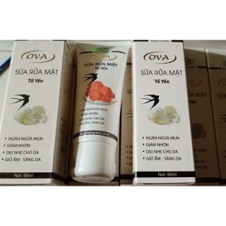 Sữa rửa mặt tổ yến OVA ngừa mụn, giảm nhờn, dịu nhẹ, giữ ẩm, sáng da