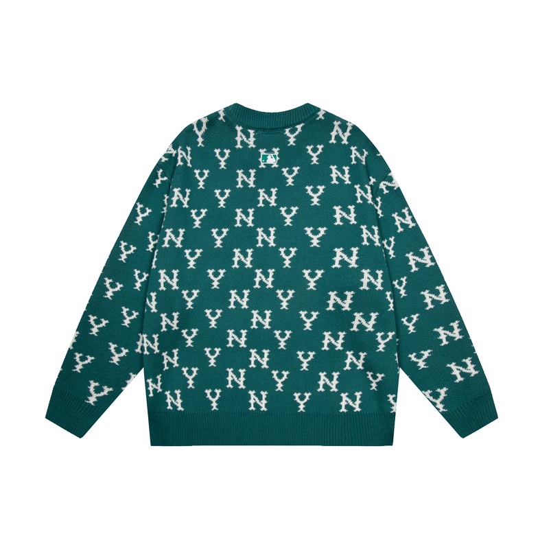 ❤❀  ❤ Mlb Áo Sweater Dệt Kim Tay Dài Cổ Tròn Thêu Chữ NY Cá Tính