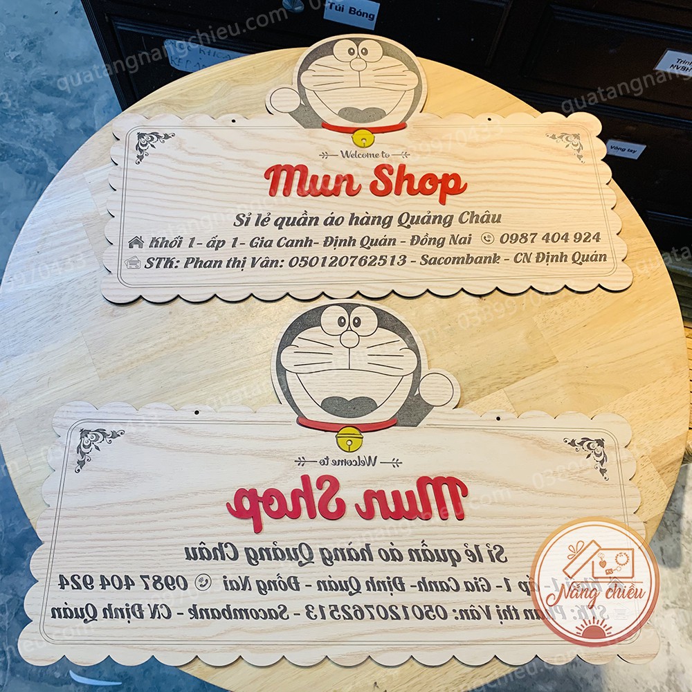 Bảng hiệu livestream, Bảng dùng để treo shop bán hàng online, chất liệu gỗ tự nhiên, khắc laze hiện đại