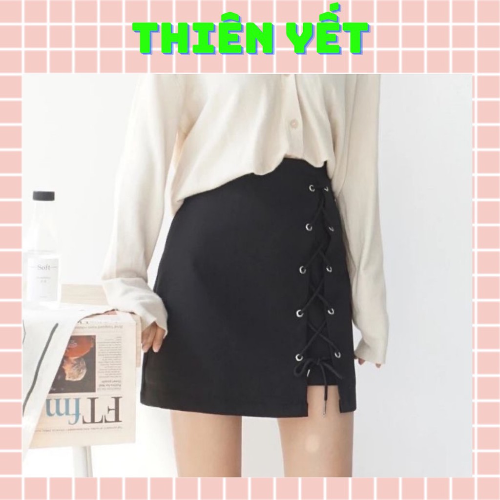 CHÂN VÁY CHỮ A RÚT DÂY MỘT BÊN