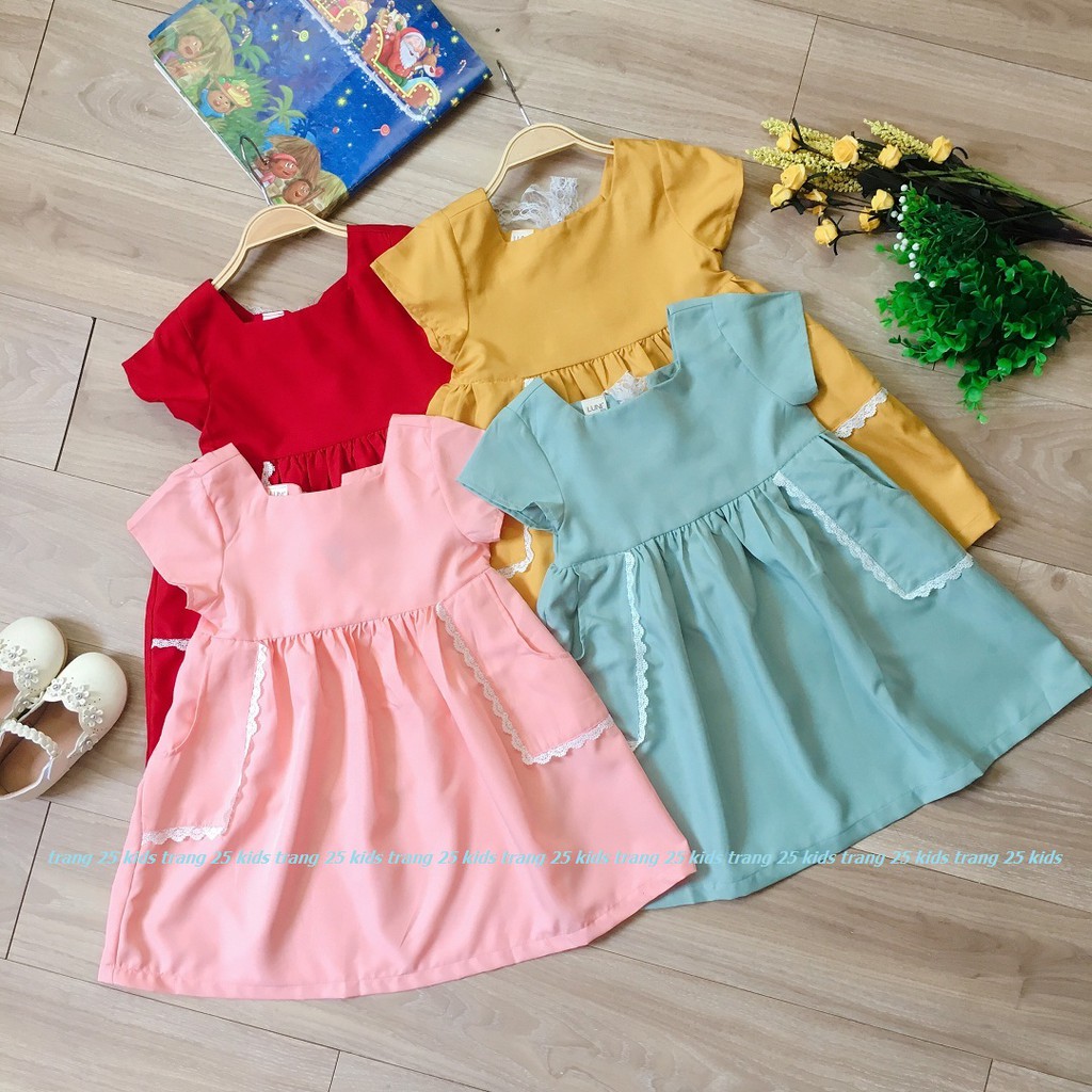 Đầm Bé Gái Vintage , Đầm Cổ Vuông Phối Ren AD060 -Trang 25 Kids