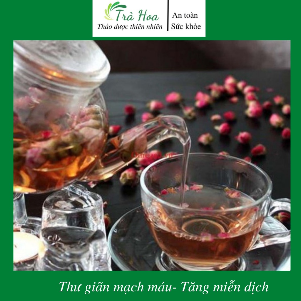 Trà hoa hồng, hoa hồng khô trắng da, giảm mụn Trà Hoa Cô Ba