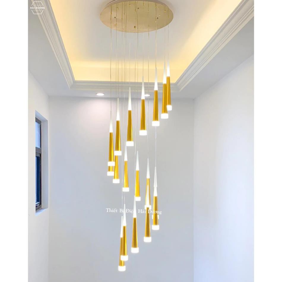 Bộ 1 Đèn Thả Trần Sao Băng Thân Vàng Ánh Sáng Vàng CD205 – đã kèm bóng led