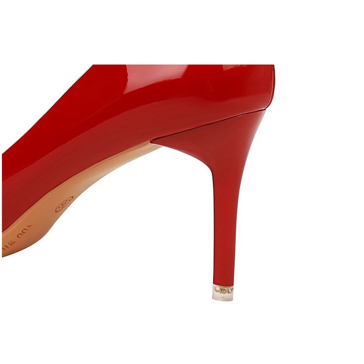 Giày cao gót BIGTREE 9511-A6 mũi nhọn chất liệu da bóng thiết kế đơn giản thời trang dành cho nữ