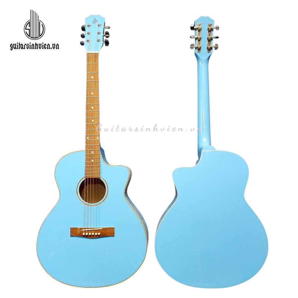 Đàn Guitar Acoustic Màu Xanh Dương Giá Rẻ - Tặng Kèm Bao Đàn Và Phụ Kiện