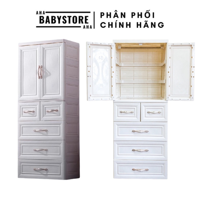 Tủ nhựa 5 tầng cao cấp có bánh xe 9BABY