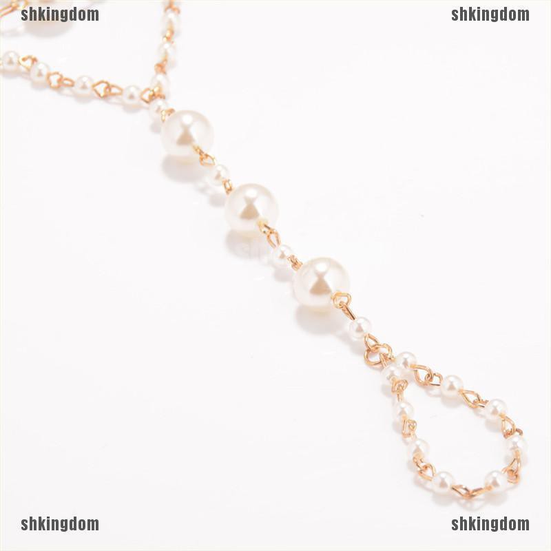 Lắc Chân Phối Nhẫn Đính Ngọc Trai Nhân Tạo Thời Trang | BigBuy360 - bigbuy360.vn