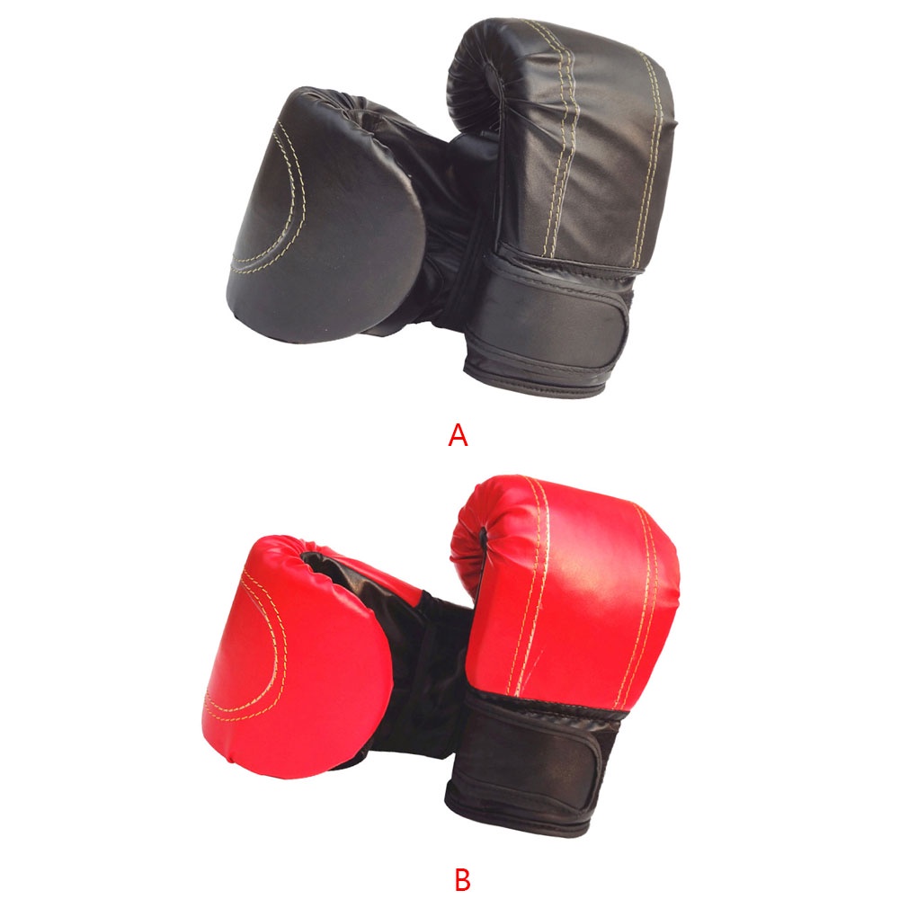 [Global] 1 Pair Adults Women Men Boxing Sanda Gloves Unisex Boxing Training Exercise Leather Gloves Mitts