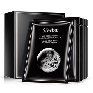 SOWBAF - Mặt nạ sủi bọt thải độc Black Sea Salt Moist Foam Mask làm sạch lỗ chân lông mụn đầu đen