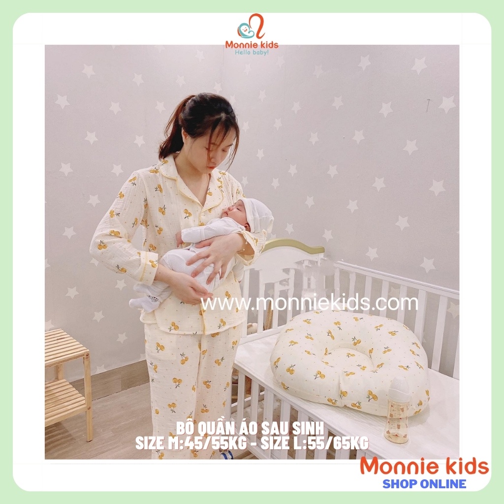 Bộ quần áo sau sinh cho mẹ, quần áo họa tiết cao cấp cho bà bầu - Monnie Kids