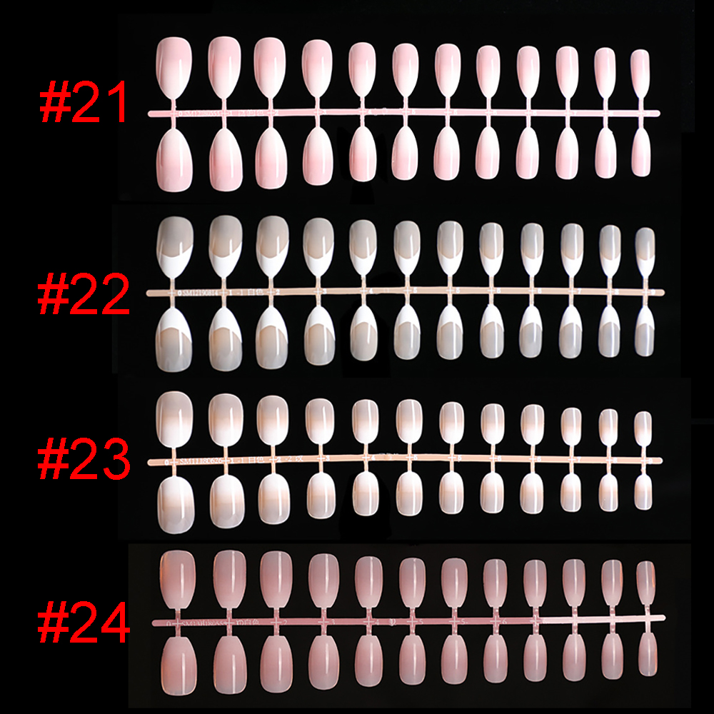 [Hàng mới về] Bộ móng chân giả màu sắc gradient kiểu Pháp độc đáo thời trang