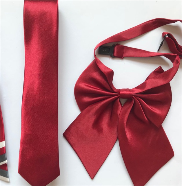 Cà vạt bản nhỏ nam và Nơ nữ ( set có sẵn, nhiều màu lựa chọn )