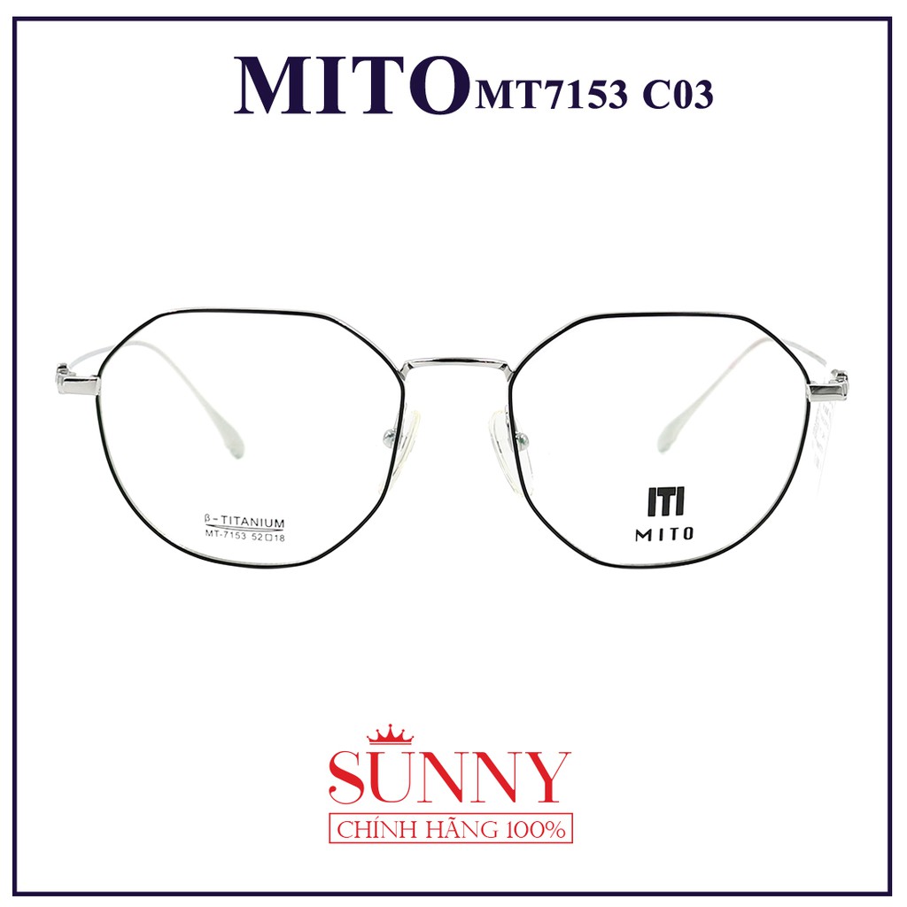MT7153 - Gọng kính Mito unisex (nhiều màu) chính hãng Italia - - kèm tem chống hàng giả do bộ công an cấp