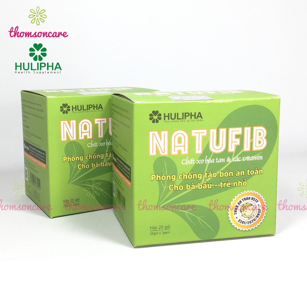 Natufib bổ sung chất xơ hòa tan FOS giảm táo bón cho bà bầu và trẻ nhỏ, trước sinh, sau sinh, người lớn Hộp 20 gói