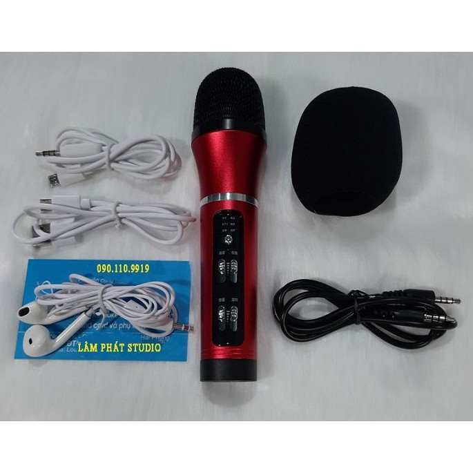 MICRO C25 THU ÂM, LIVESTREAM, KARAOKE - ĐẦY ĐỦ PHỤ KIỆN TAI PHONE