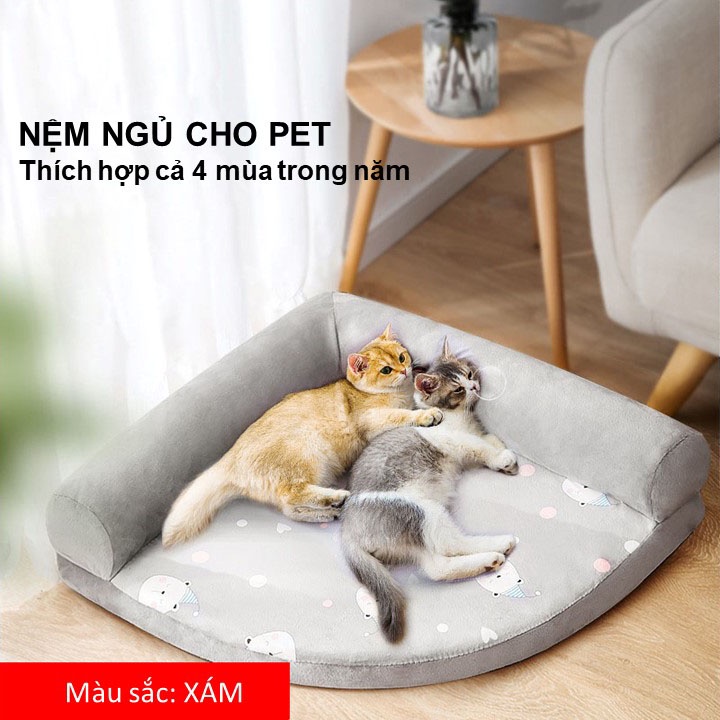 Nệm ngủ góc tư ấm áp cho chó mèo - MIAOCAT